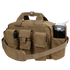 The Condor Tactical Response Bag 8L is a tan canvas bag with a shoulder strap, multiple exterior pockets, and a side pouch for a water bottle—ideal for military or first responder use.