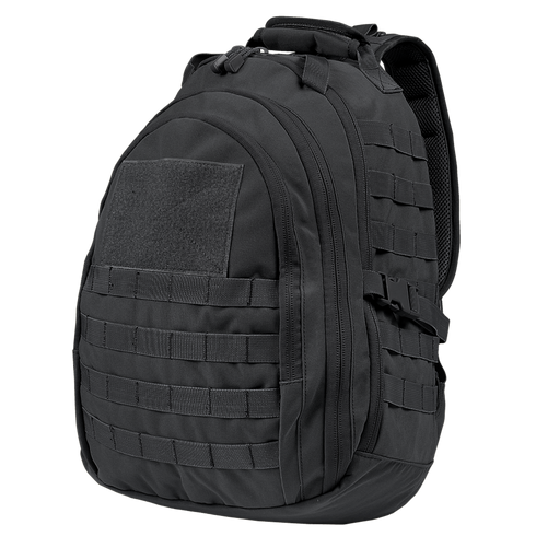 The Condor Ambidextrous Sling 27L is a black tactical backpack with multiple zippered compartments, front and side MOLLE webbing, and a reinforced top handle—perfect for first responders or law enforcement needing reliable gear.
