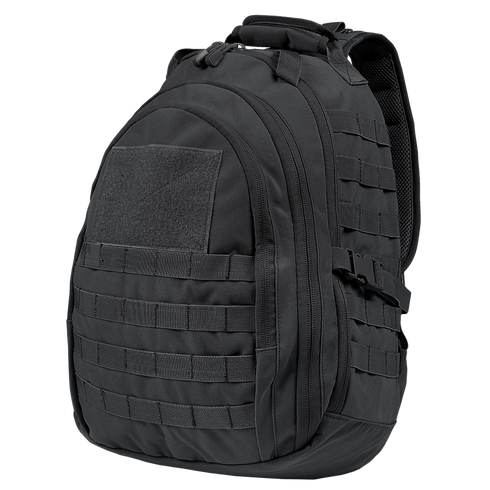 The Condor Ambidextrous Sling 27L is a black tactical backpack with multiple zippered compartments, front and side MOLLE webbing, and a reinforced top handle—perfect for first responders or law enforcement needing reliable gear.