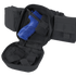 A Condor Fanny Pack holds a blue training pistol, ideal for law enforcement or military training, secured inside its multiple zippered compartments.