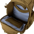 The Condor Urban Go Backpack 33L - Scorpion OCP features an open main compartment with a blue lining and zippered mesh pocket, perfect for first responders or shooting range enthusiasts needing organized, accessible gear storage.