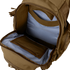 The Condor Urban Go Backpack 33L is shown open, revealing a spacious main compartment with light blue lining and a mesh zippered pocket inside.