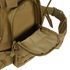A close-up of the Condor Urban Go Backpack 33L in Scorpion OCP displays its open zippered front pocket, detailed stitching, and webbing—ideal for EDC or bushcraft use.