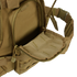 A close-up of the Condor Urban Go Backpack 33L in Scorpion OCP displays its open zippered front pocket, detailed stitching, and webbing—ideal for EDC or bushcraft use.