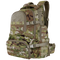 The Condor Urban Go Backpack 33L in Scorpion OCP features a camouflage pattern, multiple zippered compartments, and adjustable straps. Shown from a three-quarter side angle.