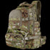 The Condor Urban Go Backpack 33L in Scorpion OCP features a camouflage pattern, multiple zippered compartments, and adjustable straps. Shown from a three-quarter side angle.