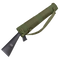 An olive drab Condor Shotgun Scabbard is attached to the stock of a black firearm, displayed against a white background.