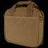 The Condor Pistol Case is a tan fabric briefcase-style bag with a zipper, two carrying handles, and a front pocket, ideal for tactical or law enforcement use.