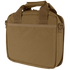 The Condor Pistol Case is a tan fabric briefcase-style bag with a zipper, two carrying handles, and a front pocket, ideal for tactical or law enforcement use.