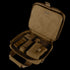 Open Condor Pistol Case in brown displaying multiple internal pouches and compartments—ideal for organizing gear or accessories, making it perfect for military or first responder use.