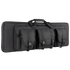 The Condor 36 Double Rifle Case, a black tactical bag with three front pockets, carrying handles, and buckle closures, is designed for military or first responder use and displayed against a white background.