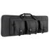 The Condor 36 Double Rifle Case, a black tactical bag with three front pockets, carrying handles, and buckle closures, is designed for military or first responder use and displayed against a white background.