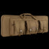 The Condor 36 Double Rifle Case in tan features three exterior pouches and carrying handles, making it ideal for law enforcement and first responders.