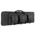 The Condor 42 Double Rifle Case, shown in black with three external pouches, two handles, and buckle closures, is ideal for EDC or range trips—featured here against a white background.