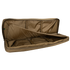 The Condor 36" Double Rifle Case is a spacious, empty brown soft case shown open, revealing padded interior compartments and securing straps.