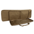 The Condor 42 Double Rifle Case is a brown, soft-sided rectangular carrier with two inner pockets and a zippered panel—shown open—ideal for first responders or military use.
