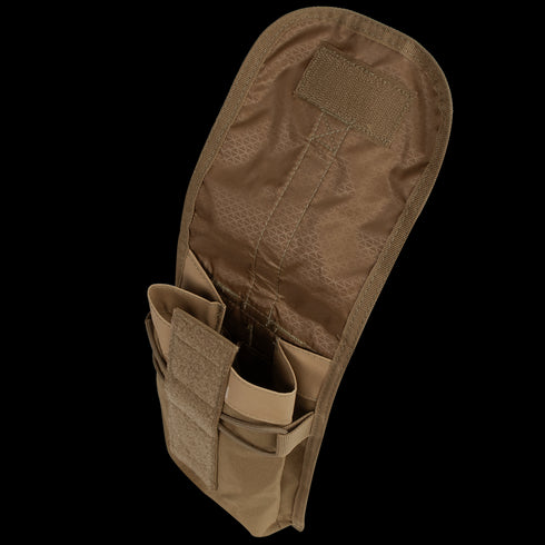 The Condor 36 Single Rifle Case is a durable fabric case in brown, featuring an open flap, two internal compartments, and hook-and-loop fasteners—ideal for EDC or bushcraft gear transport.