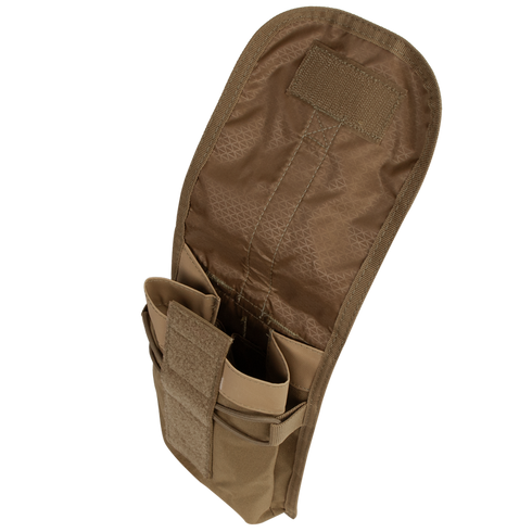 The Condor 36 Single Rifle Case is a durable fabric case in brown, featuring an open flap, two internal compartments, and hook-and-loop fasteners—ideal for EDC or bushcraft gear transport.