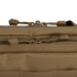 Close-up of two brown zippers with cord pulls on the Condor 42 Double Rifle Case in tan, highlighting stitching and texture—ideal for EDC gear or first responder essentials.
