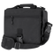 The Condor E & E Bag 9L is a black messenger bag featuring a zippered front pocket, buckle closure, adjustable shoulder strap, and top handle—ideal for law enforcement or transporting gear to the range.