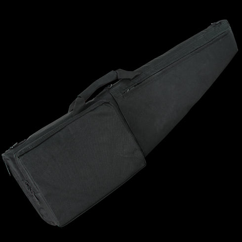 The Condor 38 Rifle Case is a black, padded soft case with handles and zippered compartments, designed to carry and protect rifles—ideal for military or law enforcement use.