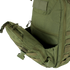 Close-up of the Condor Venture Backpack 27.5L in Scorpion OCP, ideal for bushcraft, featuring a partially open front compartment with visible zippers and straps.