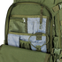 Close-up of the Condor Venture Backpack 27.5L in Scorpion OCP, ideal for bushcraft or shooting range use, showing its open pocket with multiple interior compartments, mesh and fabric pockets, plus an internal key clip.