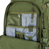 Close-up of the Condor Venture Backpack 27.5L in Scorpion OCP, ideal for bushcraft or shooting range use, showing its open pocket with multiple interior compartments, mesh and fabric pockets, plus an internal key clip.