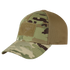 The Condor Flex Tactical Cap in Scorpion OCP features a camouflage pattern, mesh back, and front Velcro patch, shown here on a mannequin head.