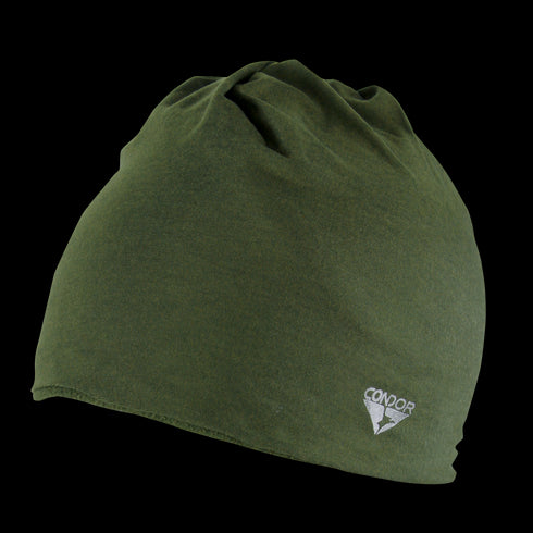Olive green Condor Fleece Multi Wrap featuring a small white Condor logo on the lower edge, designed for military and law enforcement use, shown against a transparent background.