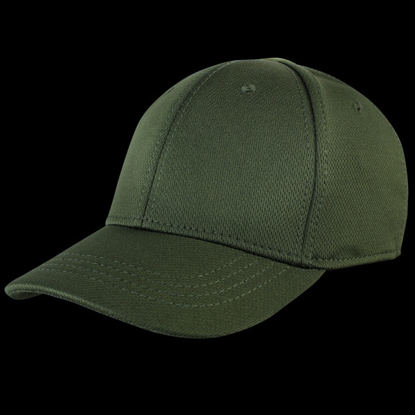 The Condor Flex Team Cap in Olive Drab features a curved brim, visible stitching, and a stretchable sweatband for comfort, shown against a white background.