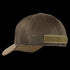 Condor Flex Tactical Mesh Cap, brown with side Velcro patch, ideal for military or shooting range use; left-side view shown.