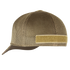 The Condor Flex Tactical Mesh Cap - Scorpion OCP is a brown mesh baseball cap featuring a curved brim and a rectangular beige Velcro patch on the side.