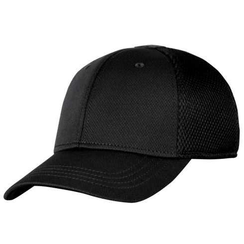 The Condor Flex Team Mesh Cap is a plain black tactical baseball cap with a curved brim and mesh back panels, shown on a white background.