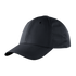 A black baseball cap with a curved brim and perforated side panels, shown against a plain white background.