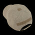 The Condor HydroFit Team Mesh Cap, in tan with rear hook-and-loop patch, is shown at an angle from the back on a wooden surface.