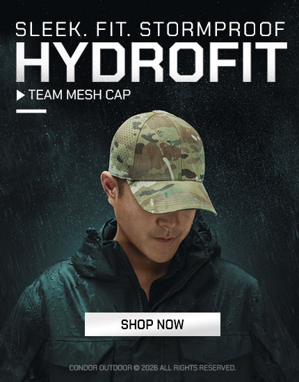 Sleek.Fit.Stormproof - HydroFit Team Mesh Cap, a man wearing hydrofit team mesh cap