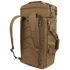 The Condor Colossus Duffle Bag 60L is a tan tactical bag for military and law enforcement, featuring padded shoulder straps, multiple zippered compartments, and side handles. Shown standing upright.