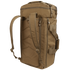 The Condor Colossus Duffle Bag 60L is a tan tactical bag for military and law enforcement, featuring padded shoulder straps, multiple zippered compartments, and side handles. Shown standing upright.