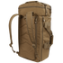 The Condor Colossus Duffle Bag 60L is a tan tactical bag for military and law enforcement, featuring padded shoulder straps, multiple zippered compartments, and side handles. Shown standing upright.