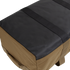 A close-up view of the Condor Colossus Duffle Bag 60L, featuring a rectangular shape, black top, brown sides, and two black straps running across the top.