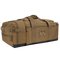The Condor Colossus Duffle Bag 60L is a large tan tactical bag featuring multiple zippered compartments, carrying handles, and a small transparent ID window on the side.