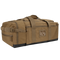 The Condor Colossus Duffle Bag 60L is a large tan tactical bag featuring multiple zippered compartments, carrying handles, and a small transparent ID window on the side.