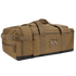 The Condor Colossus Duffle Bag 60L is a large tan tactical bag featuring multiple zippered compartments, carrying handles, and a small transparent ID window on the side.