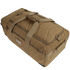 The Condor Colossus Duffle Bag 60L in tan is shown on a white background, featuring multiple zippered compartments, carrying handles, and shoulder straps.