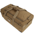 The Condor Colossus Duffle Bag 60L in tan is shown on a white background, featuring multiple zippered compartments, carrying handles, and shoulder straps.