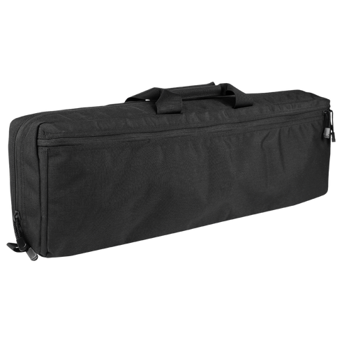 The Condor 25 Transporter Case is a black rectangular bag with a zipper closure, front pocket, and two top handles—perfect for carrying first responder gear or essentials to the shooting range.