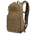 The Condor Fuel Hydration Backpack 18L in Coyote Brown features multiple zippered compartments, front MOLLE webbing, padded shoulder straps, and is compatible with the Condor 3L Torrent Hydration Bladder.