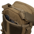 A close-up of the Condor Convoy Backpack 22L in brown, designed for EDC, featuring an open front pocket with mesh details and padded shoulder straps.
