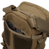 A close-up of the Condor Convoy Backpack 22L in brown, designed for EDC, featuring an open front pocket with mesh details and padded shoulder straps.